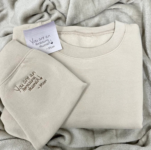 Custom Handwriting Embroidered T-Shirt/Sweatshirt/Hoodie